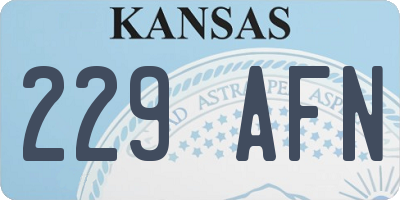 KS license plate 229AFN