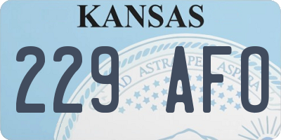 KS license plate 229AFO