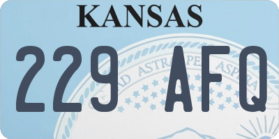 KS license plate 229AFQ