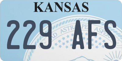 KS license plate 229AFS