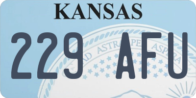 KS license plate 229AFU