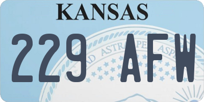 KS license plate 229AFW