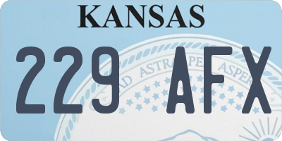 KS license plate 229AFX