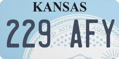 KS license plate 229AFY