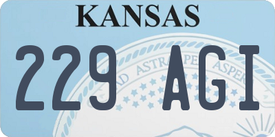 KS license plate 229AGI