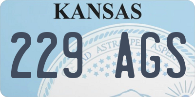KS license plate 229AGS