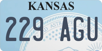 KS license plate 229AGU