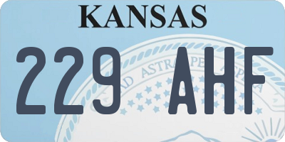 KS license plate 229AHF