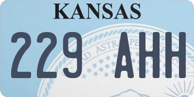 KS license plate 229AHH