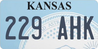 KS license plate 229AHK
