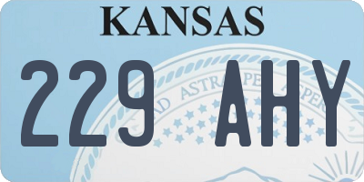 KS license plate 229AHY
