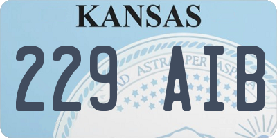 KS license plate 229AIB