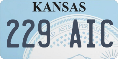 KS license plate 229AIC