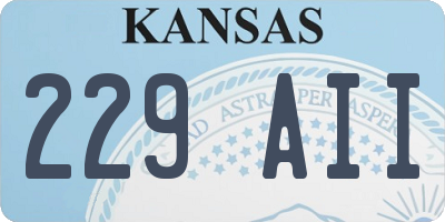 KS license plate 229AII