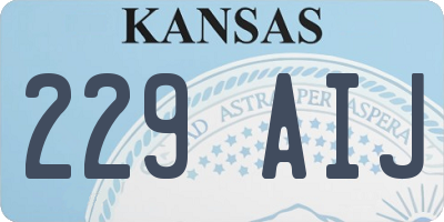 KS license plate 229AIJ