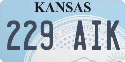 KS license plate 229AIK