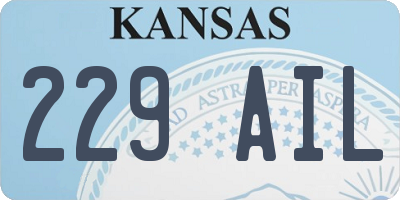KS license plate 229AIL