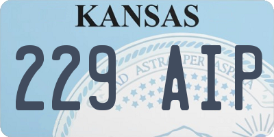 KS license plate 229AIP
