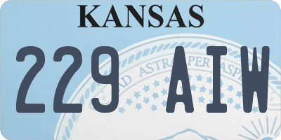 KS license plate 229AIW