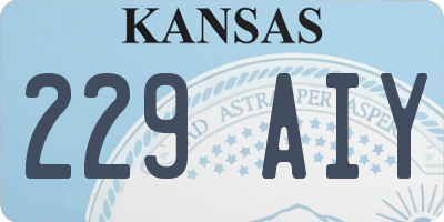 KS license plate 229AIY