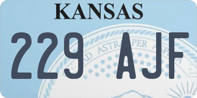 KS license plate 229AJF