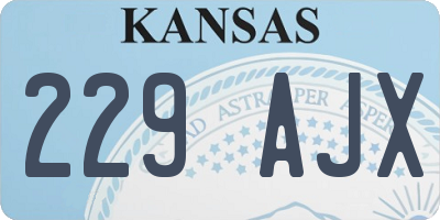 KS license plate 229AJX