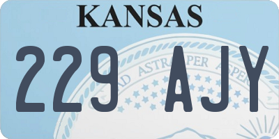 KS license plate 229AJY