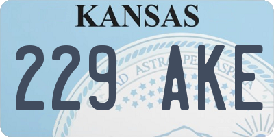 KS license plate 229AKE