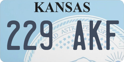 KS license plate 229AKF