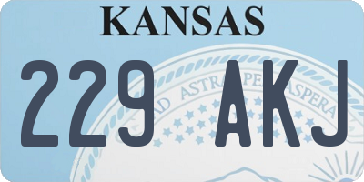 KS license plate 229AKJ