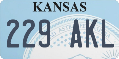 KS license plate 229AKL