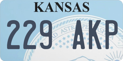 KS license plate 229AKP
