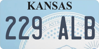 KS license plate 229ALB