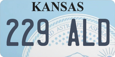 KS license plate 229ALD