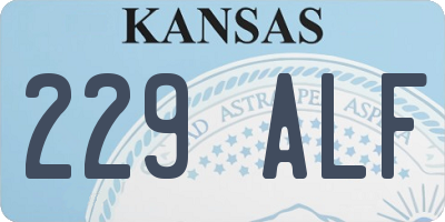 KS license plate 229ALF