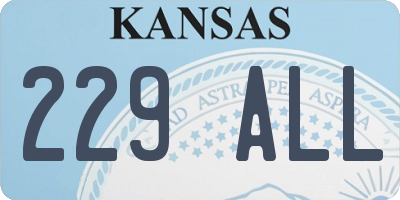 KS license plate 229ALL