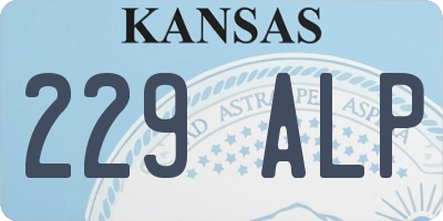KS license plate 229ALP