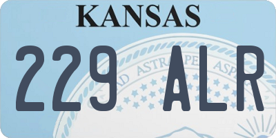 KS license plate 229ALR