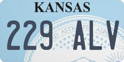 KS license plate 229ALV