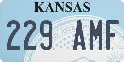 KS license plate 229AMF