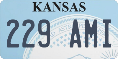 KS license plate 229AMI