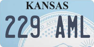 KS license plate 229AML