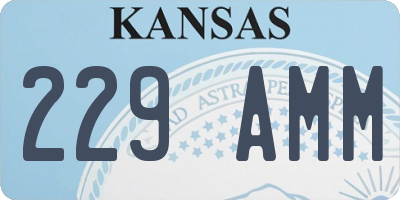 KS license plate 229AMM
