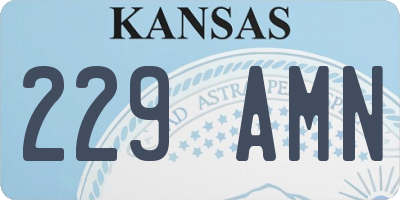 KS license plate 229AMN