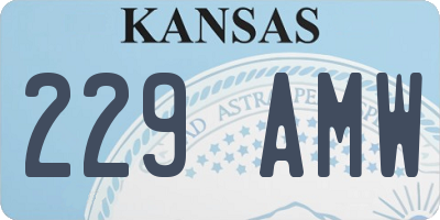 KS license plate 229AMW