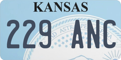 KS license plate 229ANC