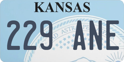 KS license plate 229ANE