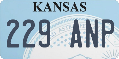 KS license plate 229ANP
