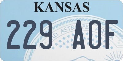 KS license plate 229AOF