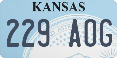 KS license plate 229AOG